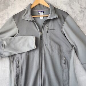 Patagonia Piton Hybrid Fleece Jacket Mens Size XL Zip Polartec Wind Pro Gray